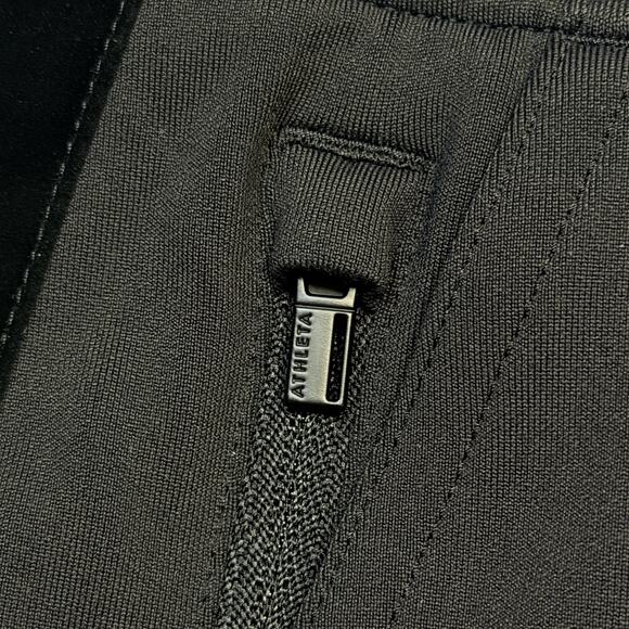 Athleta Jogger Pants Womens XL Black High Rise Rib Waist Zip Pockets Stretch - Picture 11 of 13